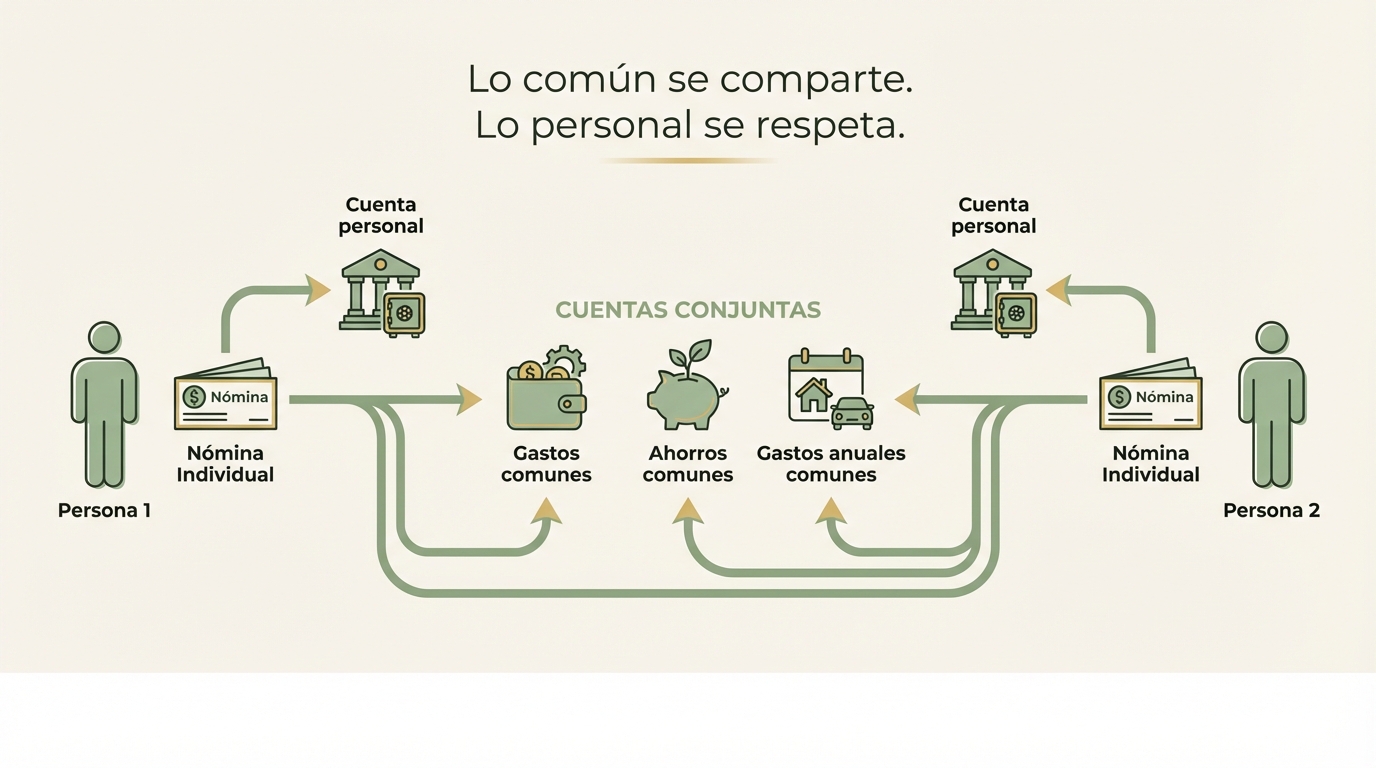 Organización de cuentas bancarias en pareja