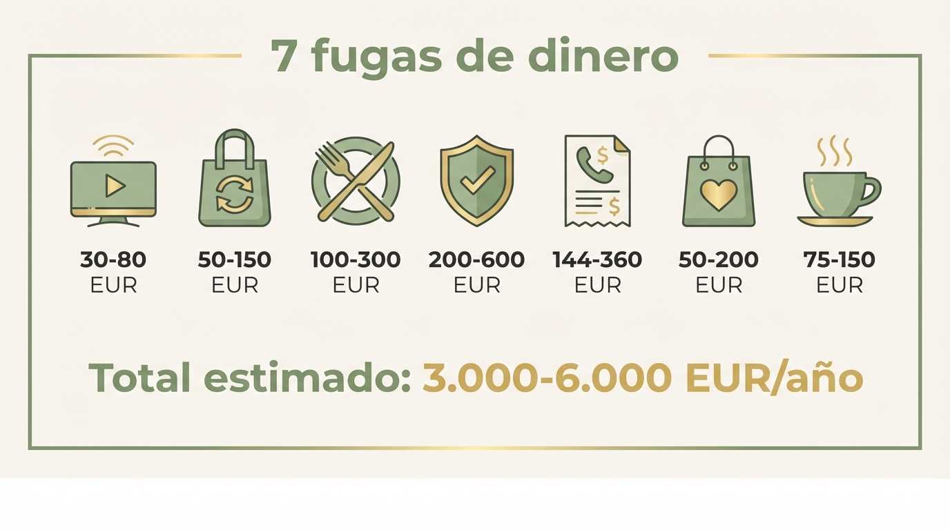 Las 7 fugas de dinero que toda familia tiene - infografía con costes estimados