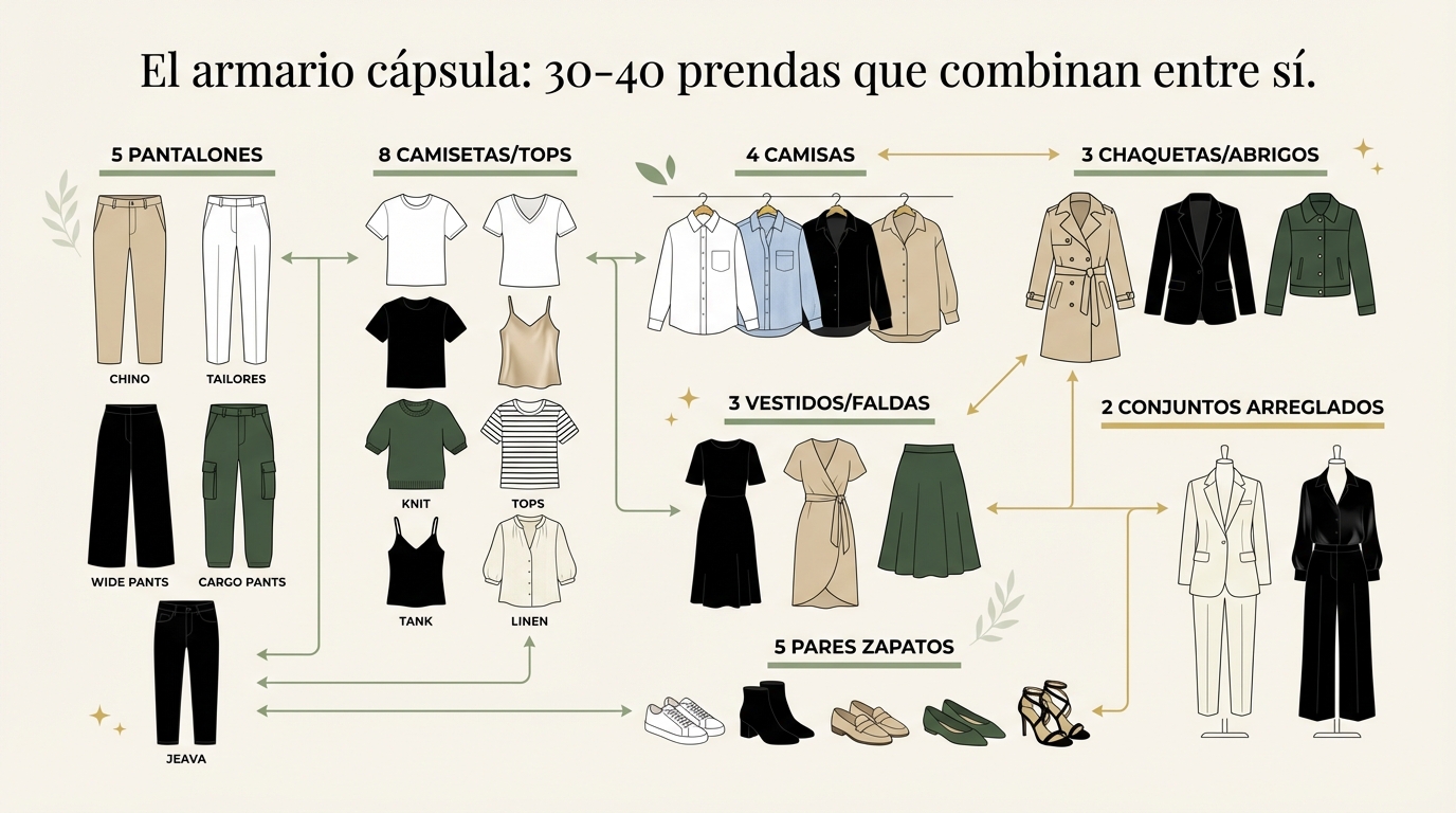 Armario cápsula: 30-40 prendas que combinan entre sí
