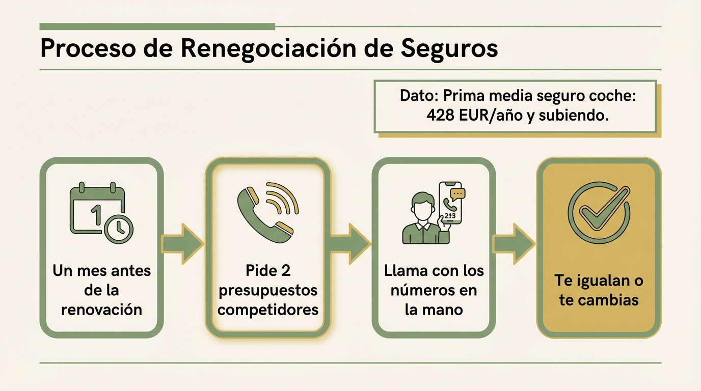Proceso de renegociación de seguros en 4 pasos