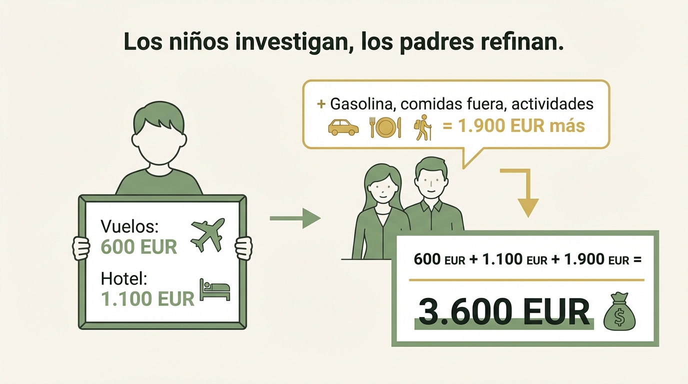 Los niños investigan precios y presentan a los padres