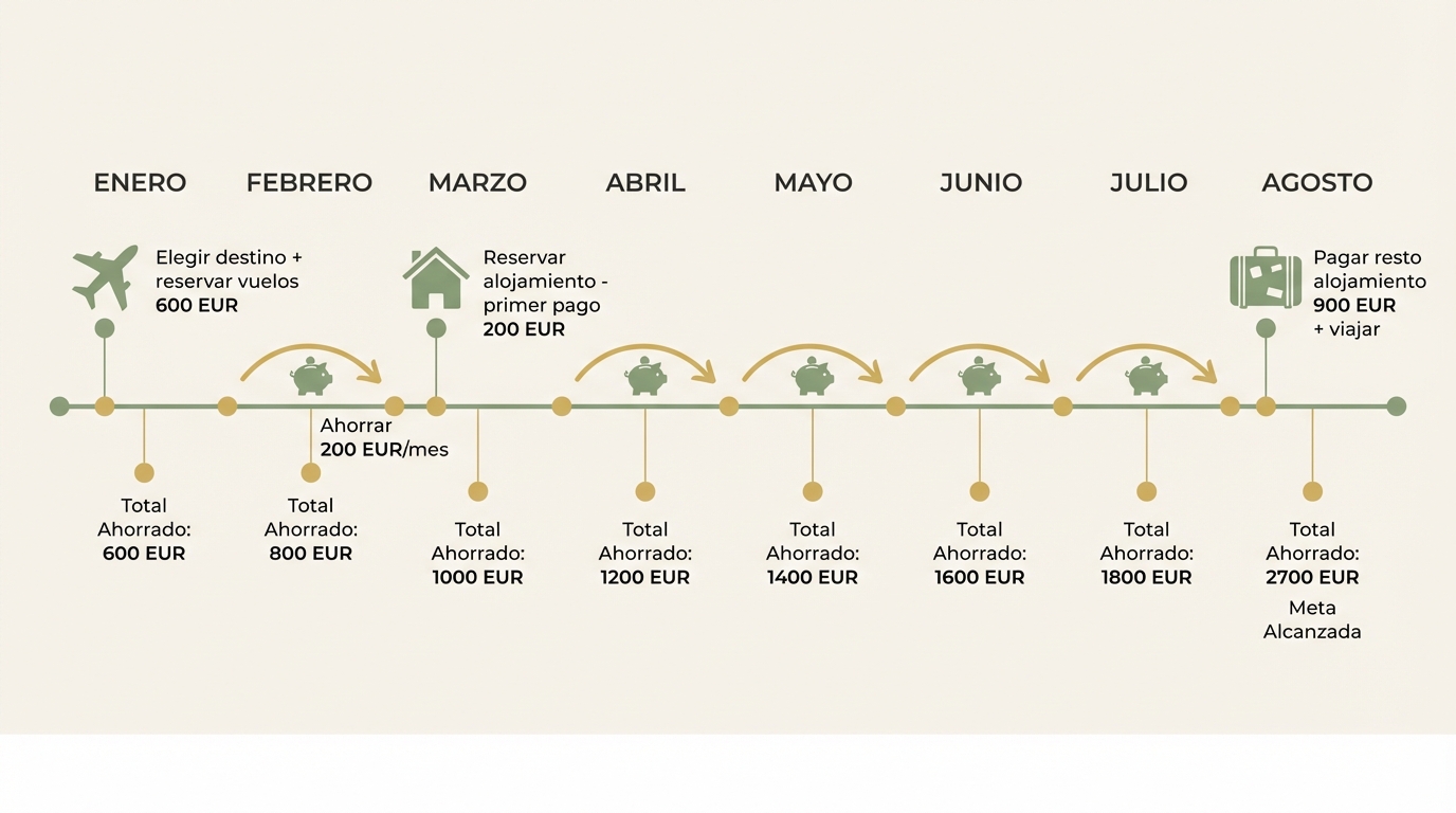 Plan de ahorro de 8 meses: de enero a agosto