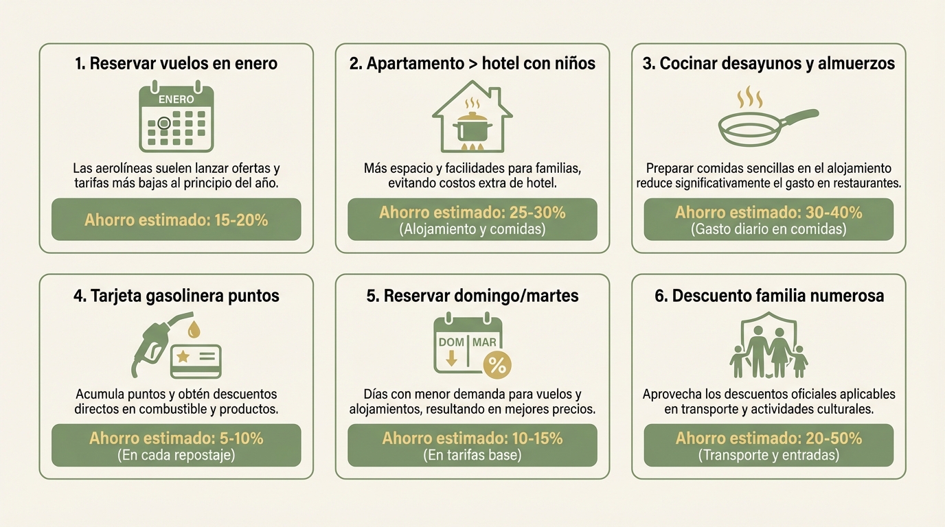 6 trucos para ahorrar en vacaciones familiares